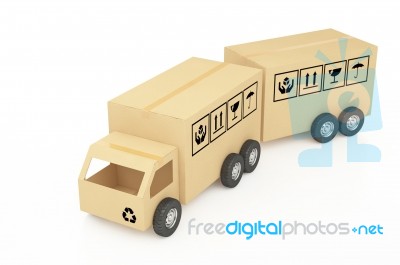 Cardboard Boxes On White Background 3d Illustration Stock Image