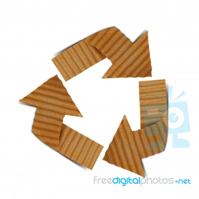 Cardboard Recycling Sign Stock Photo