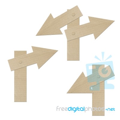 Cardboard signpost Stock Photo