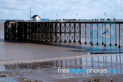 Cardiff Uk March 2014 - View Of Penarth Pier Stock Photo