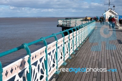 Cardiff Uk March 2014 - View Of Penarth Pier Stock Photo