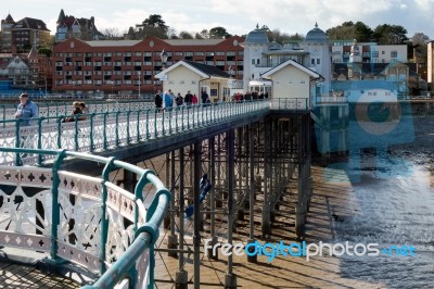 Cardiff Uk March 2014 - View Of Penarth Pier Stock Photo