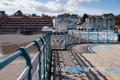 Cardiff Uk March 2014 - View Of Penarth Pier Stock Photo