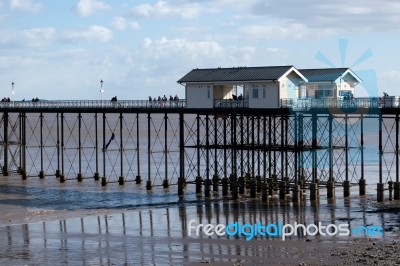 Cardiff Uk March 2014 - View Of Penarth Pier Stock Photo