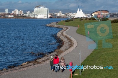 Cardiff, Wales/uk - December 26 : View Of Cardiff Bay In Wales O… Stock Photo