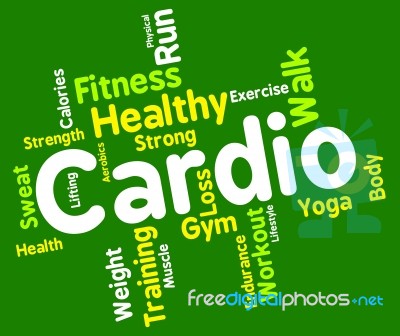 Cardio Word Indicates Get Fit And Aerobics Stock Image