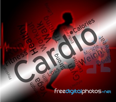 Cardio Word Indicates Get Fit And Exercise Stock Image