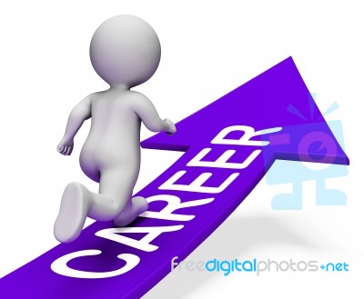 Career Arrow Indicates Line Of Work And Arrows 3d Rendering Stock Image