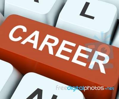 Career Key Means Occupation Or Job
 Stock Image