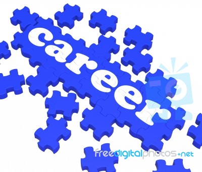 Career Puzzle Showing Job Skills Stock Image