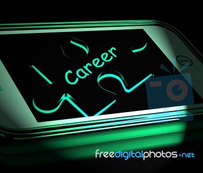 Career Smartphone Displays Occupation Profession Or Work Stock Image