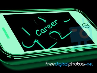 Career Smartphone Shows Occupation Profession Or Work Stock Image