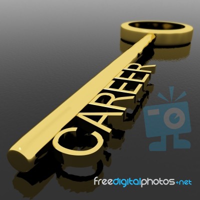 Career Text On Gold Key Stock Photo