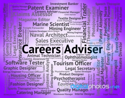 Careers Adviser Indicates Advisor Work And Trainer Stock Image