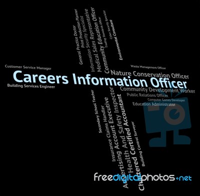 Careers Information Officer Indicates Officials Vocations And Pr… Stock Image