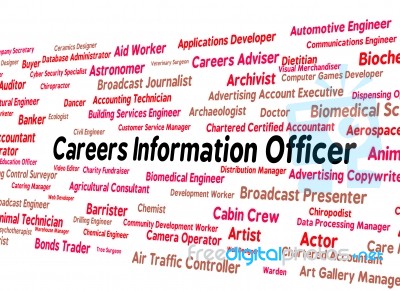 Careers Information Officer Represents Employment Knowledge And Stock Image