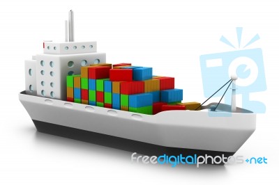 Cargo Ship At The Port Stock Image