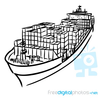 Cargo Ship With Containers Stock Image