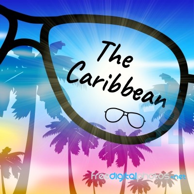 Caribbean Holiday Shows Tropical Vacation And Break Stock Image