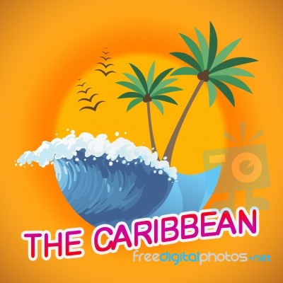 Caribbean Vacation Shows Summer Time And Caribe Stock Image