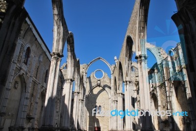 Carmo Church Ruins In Lisbon, Portugal Stock Photo