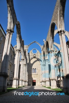 Carmo Church Ruins In Lisbon, Portugal Stock Photo