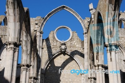 Carmo Church Ruins In Lisbon, Portugal Stock Photo