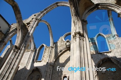 Carmo Church Ruins In Lisbon, Portugal Stock Photo