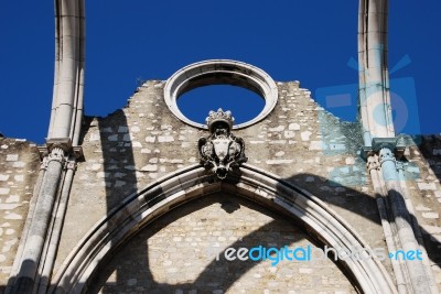 Carmo Church Ruins In Lisbon, Portugal Stock Photo