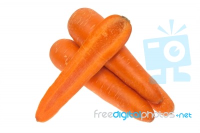 Carrot Isolated On White Background Stock Photo