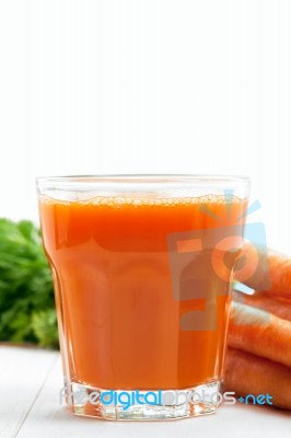 Carrot Juice In Glass Stock Photo