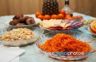 Carrot Salad On A Plate Stock Photo