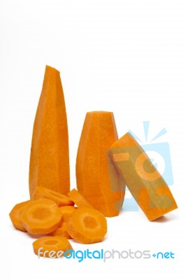 Carrot Sliced In Round Pieces Stock Photo