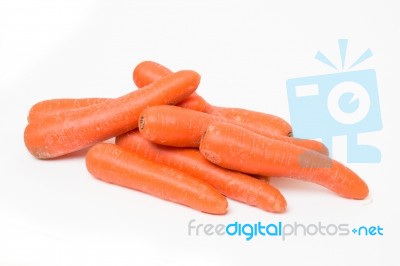 Carrots Isolated On A White Background Stock Photo