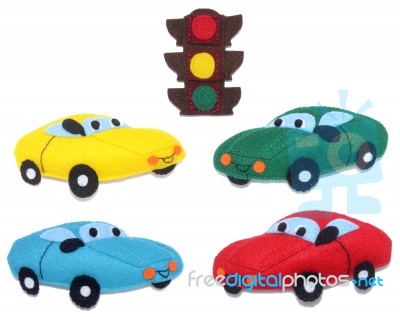 Cars And Traffic Light Stock Photo