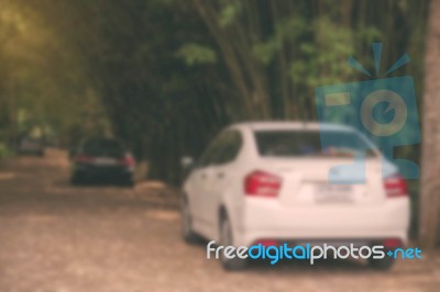 Cars Traveling With A Blurred Image Stock Photo