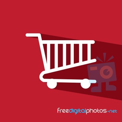 Cart Mart Flat Icon   Illustration  Stock Image