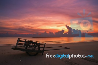 Cart On The Beach Stock Photo