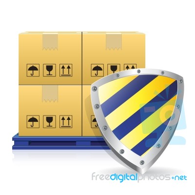 Cartons And Guard Icon Stock Image