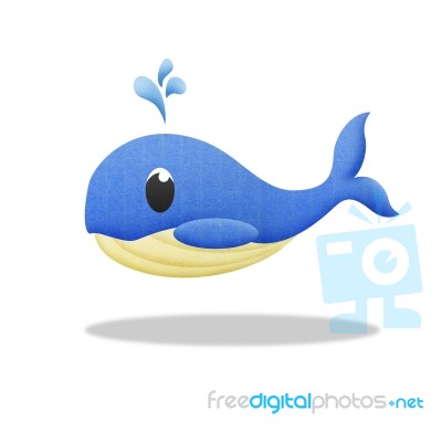 Cartoon Blue Whale Is Animal In Underwater To Sea Stock Image