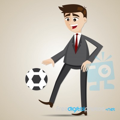 Cartoon Businessman Bouncing Ball Stock Image