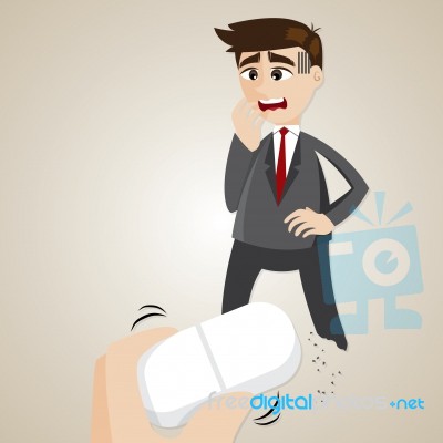 Cartoon Businessman Erased By Anather Hand Stock Image