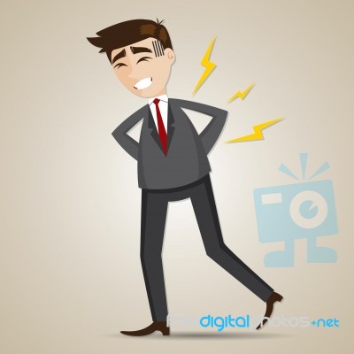 Cartoon Businessman Have Backache Stock Image