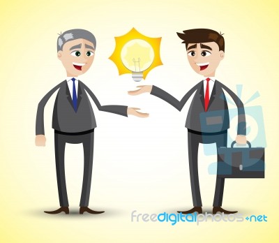 Cartoon Businessman Holding Idea Stock Image