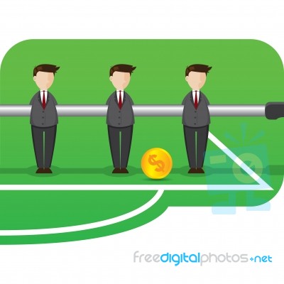 Cartoon Businessman In Table Football Style Stock Image