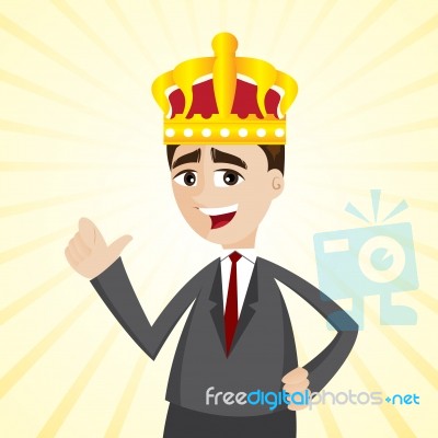 Cartoon Businessman With Crown Stock Image