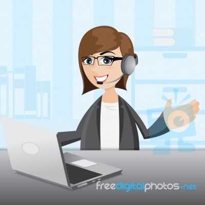 Cartoon Businesswoman In Public Relation Form Stock Image