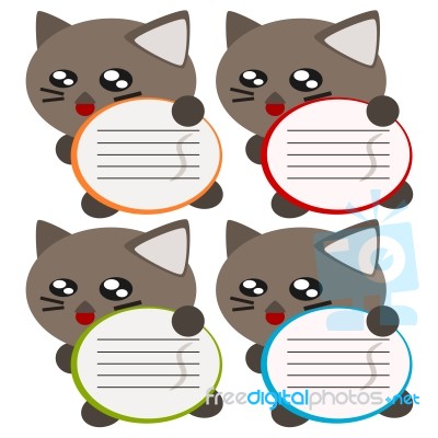 Cartoon Cat Memo Illustration Stock Image