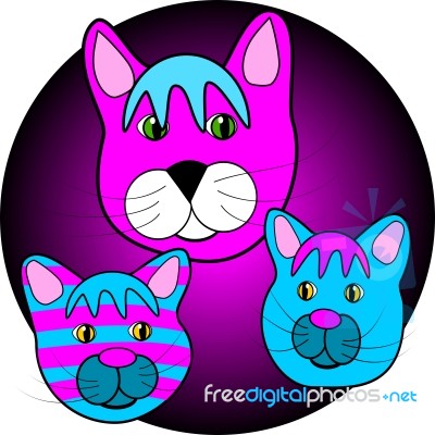 Cartoon Cats Stock Image