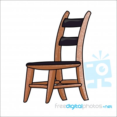 Cartoon Chair Isolated On White Background  -  Illustratio Stock Image